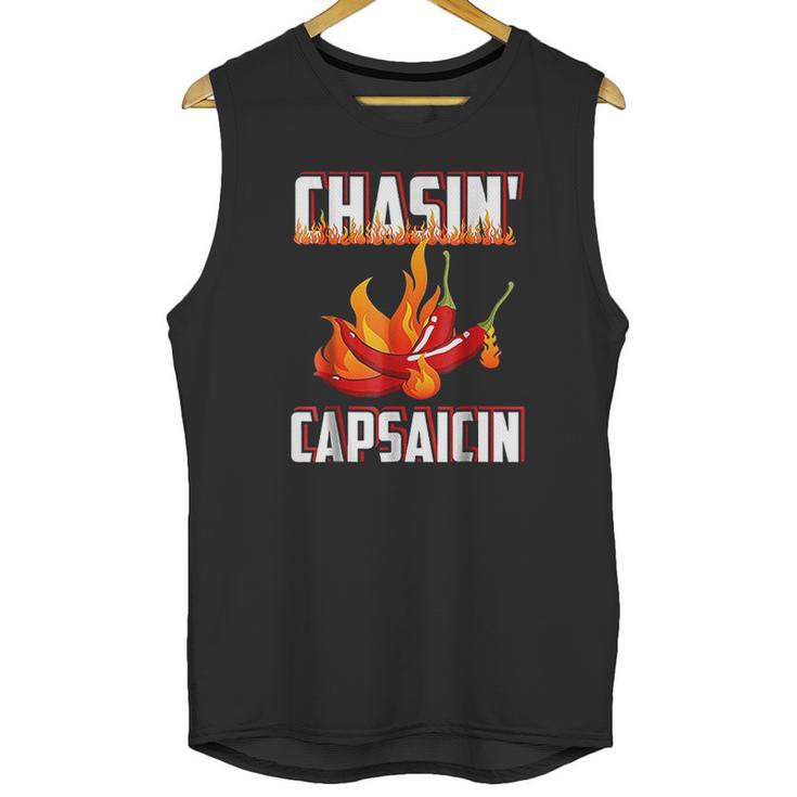 Chasin Capsaicin Funny Spicy Food Pepper Hot Sauce Unisex Tank Top