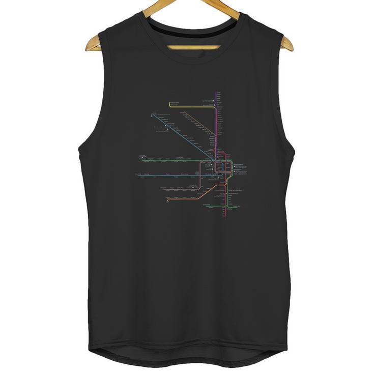 Chicago L Map Cta Elevated L Train Metro Transit Unisex Tank Top