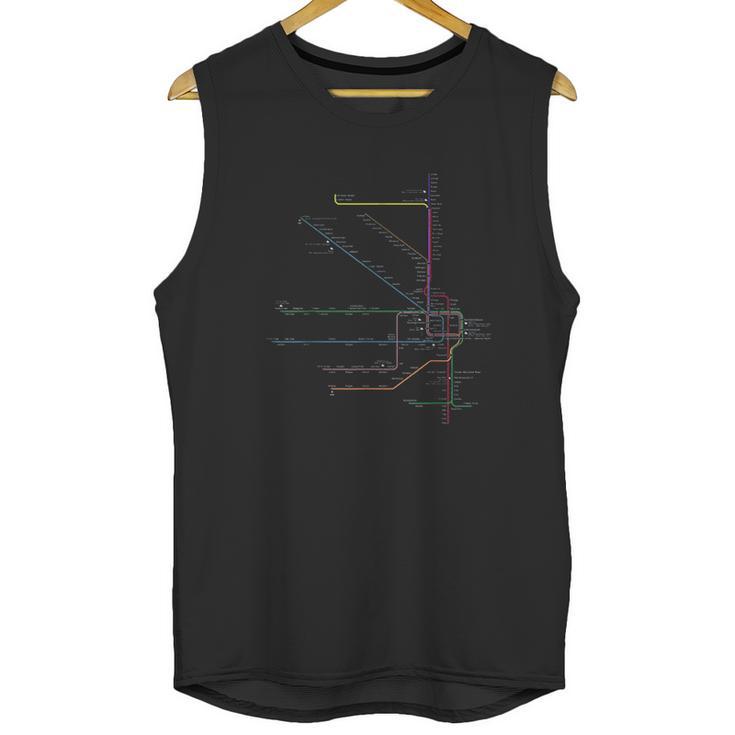 Chicago  Map Cta Elevated L Train Metro Transit Unisex Tank Top