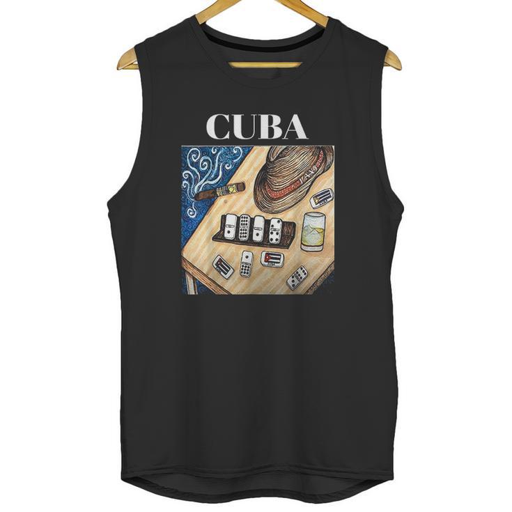 Cuban Dominos Cigar Fedora Hat Funny Cuba Unisex Tank Top