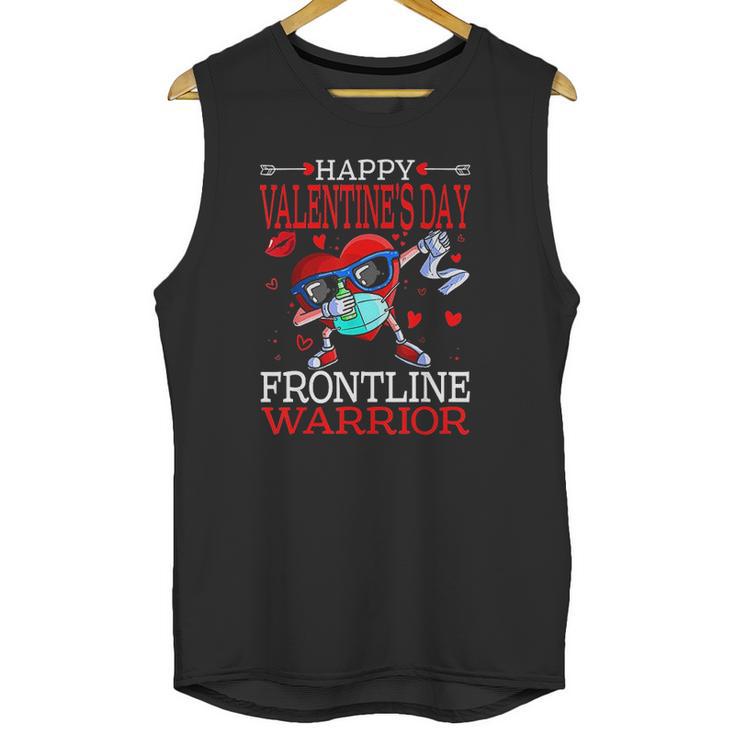 Dabbing Heart Masked Happy Valentines Day Frontline Warrior Unisex Tank Top