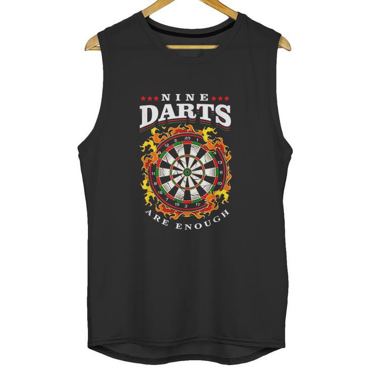 Dart Nine Darts Are Enough Dartboard In Flames Unisex Tank Top