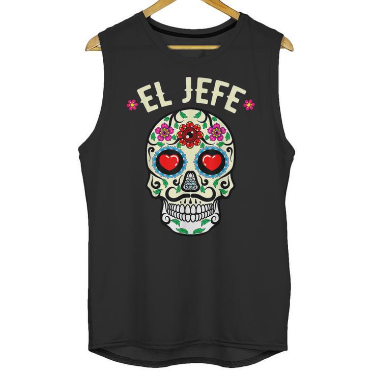 Day Of The Dead Mexico El Jefe Boss Sugar Skull Halloween Unisex Tank Top