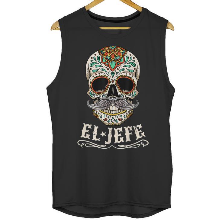 Day Of The Dead Mexico El Jefe Boss Sugar Skull Halloween Unisex Tank Top