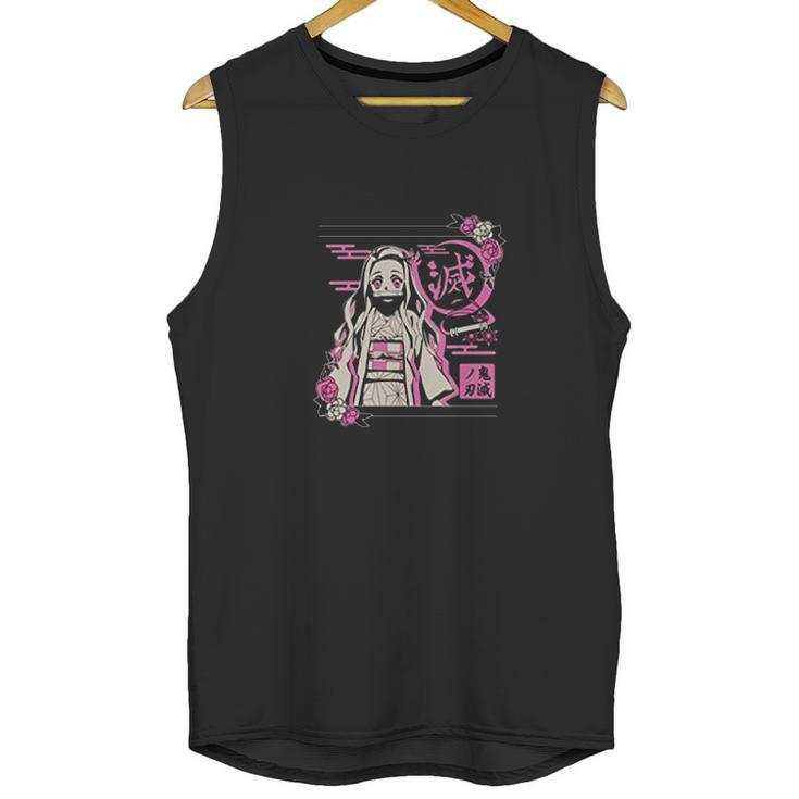 Demon Slayer Graphic In Pink Unisex Tank Top