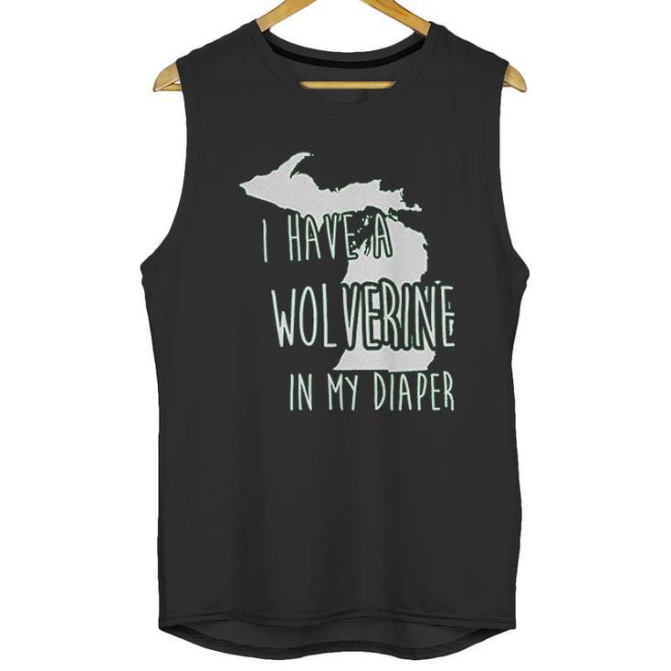 In My Diaper I Have A Wolverine State Of Michigan Msu Baby Unisex Tank Top