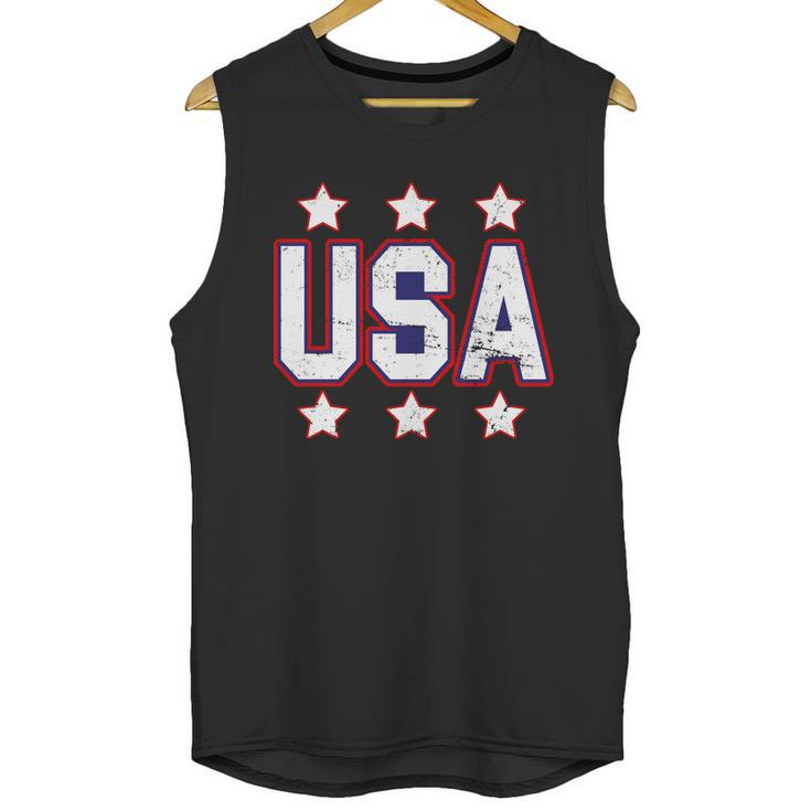 Distressed Usa Patriotic Logo Unisex Tank Top