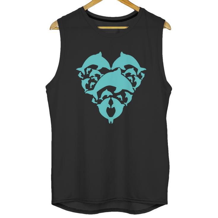 Dolphin Heart Unisex Tank Top