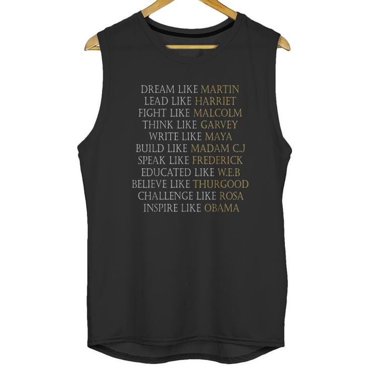 Dream Like Martin Lead Like Harriet Black History Pride Unisex Tank Top