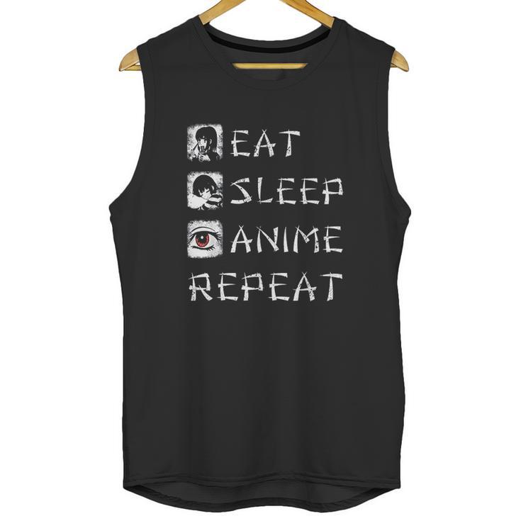 Eat Sleep Anime Repeat Unisex Tank Top