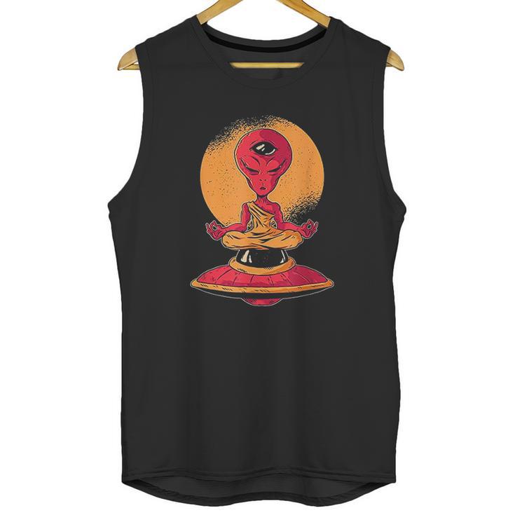 Funny Alien Meditation Monk Unisex Tank Top