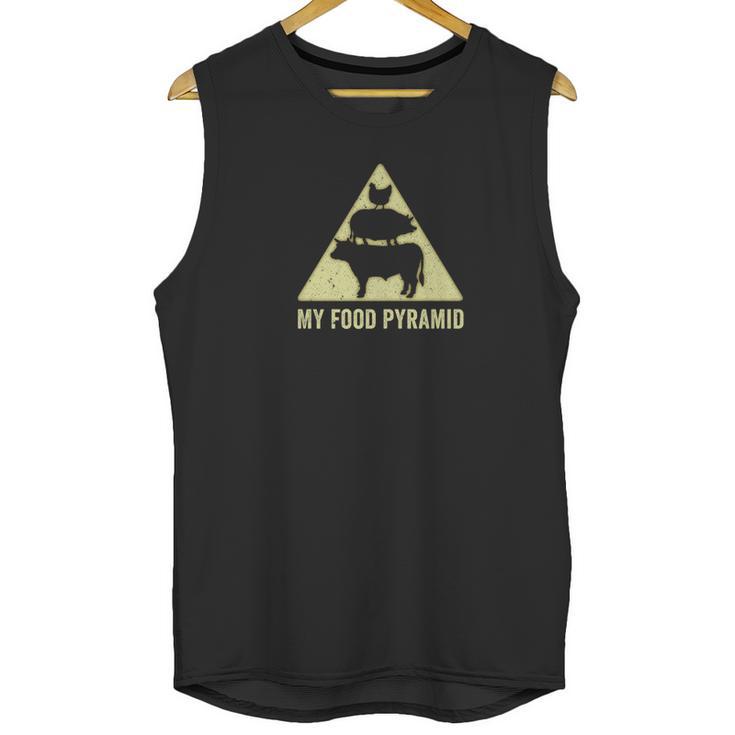 Funny Grilling Barbecue Cooking My Food Pyramid Unisex Tank Top