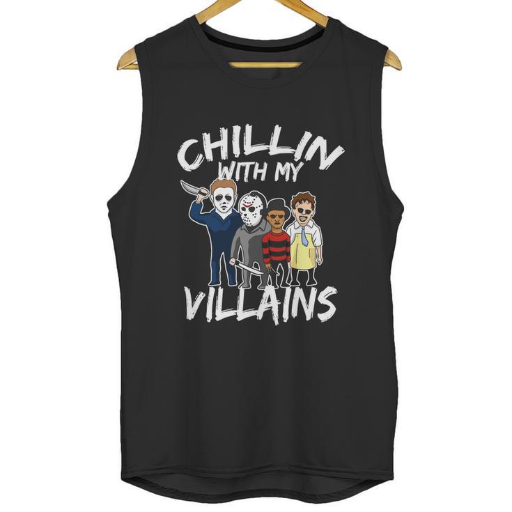 Funny Halloween Chillin With My Villains Unisex Tank Top