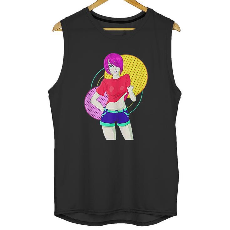 Funny Retro Vintage Girl Model Freedom Pose Unisex Tank Top