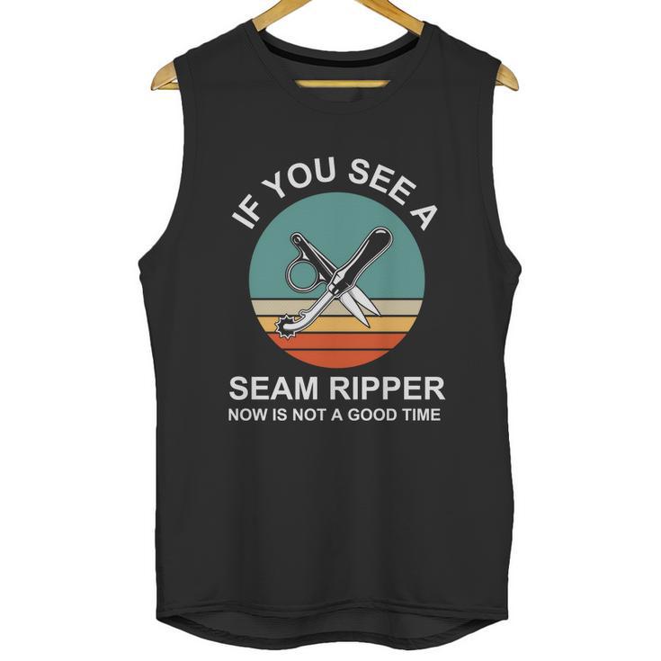 Funny Sew Seam Ripper Unisex Tank Top