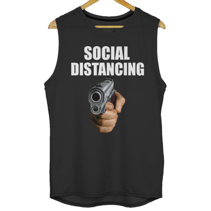 Funny Social Distancing Gun Unisex Tank Top