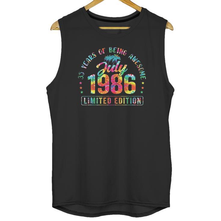 Happy 35Th Birthday Vintage July 1986  35 Years Old Unisex Tank Top