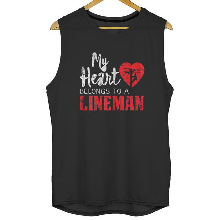 My Heart Belongs To A Electric Cable Lineman Unisex Tank Top