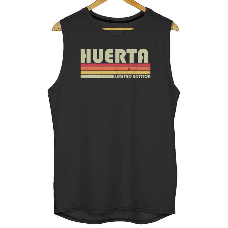 Huerta Surname Funny Retro Vintage 80S 90S Family Reunion Unisex Tank Top