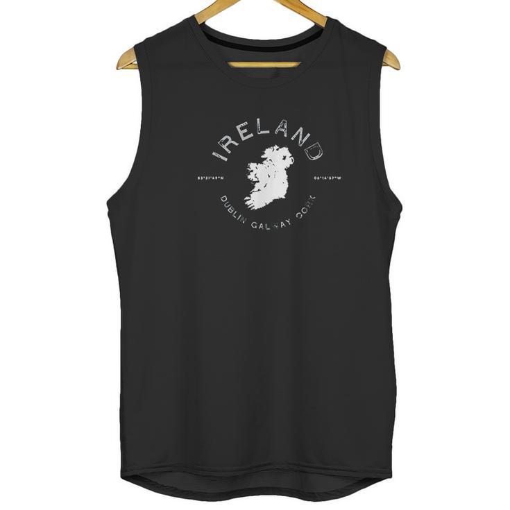 Ireland Map Dublin Galway Cork Graphic Vintage Retro Unisex Tank Top