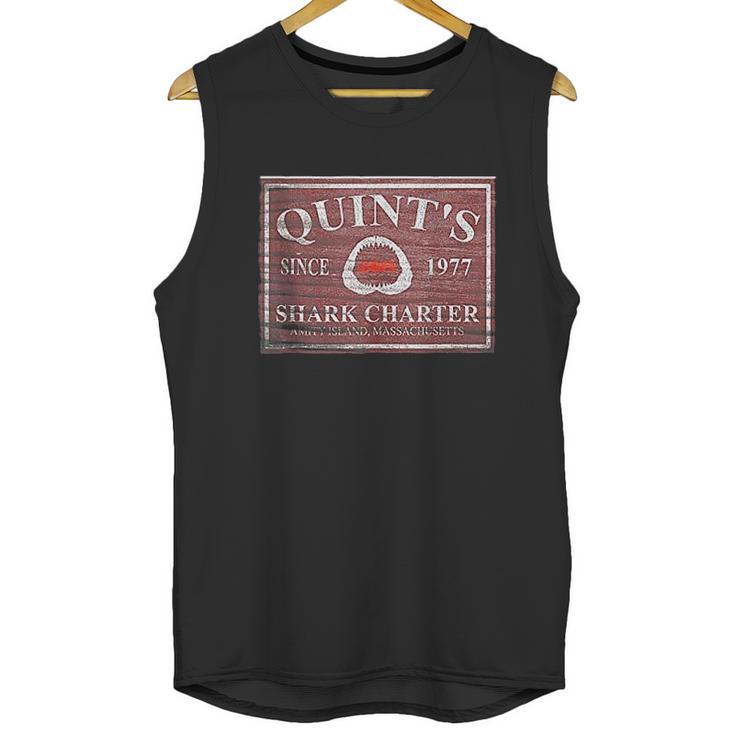 Jaws Quints Shark Charter Boat Since 1977 Wooden Sign Unisex Tank Top