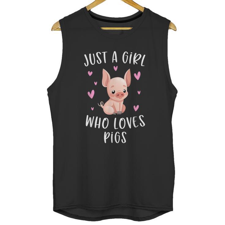 Just A Girl Who Loves Pigs Funny Piggy Lovers Gift For Girls Graphic Design Printed Casual Daily Basic Unisex Tank Top