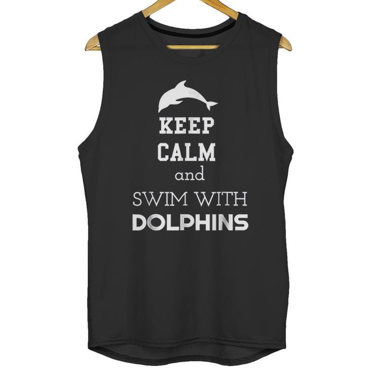 Keep Calm And Swim With Dolphins Unisex Tank Top