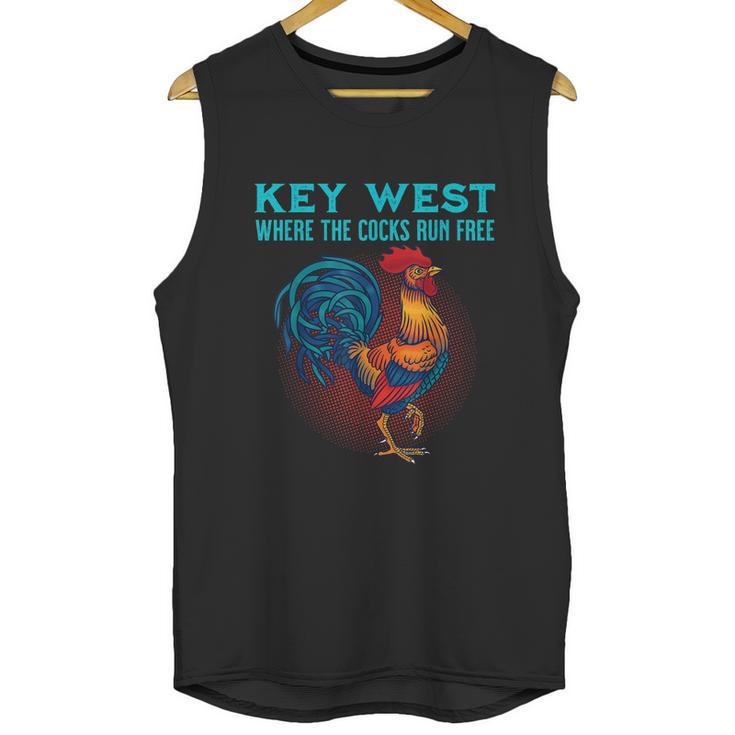 Key West Florida Where The Cocks Run Free Unisex Tank Top