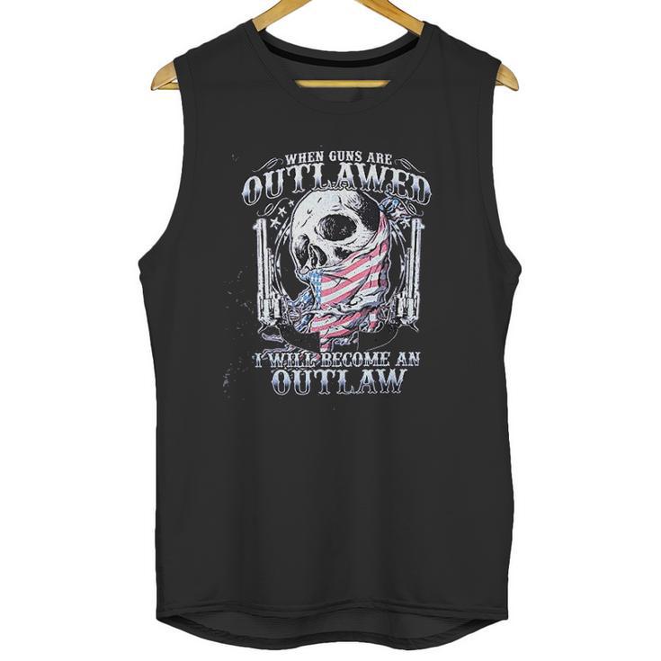 Leather Supreme Patriotic Outlawed Skull Denim Cutoff Biker Unisex Tank Top