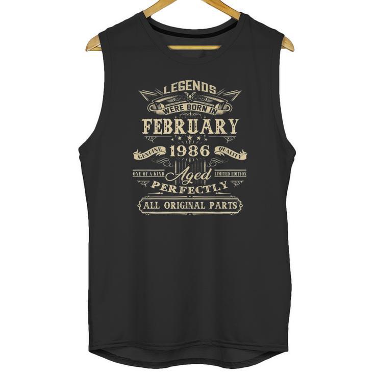 Legends February 1986 Gift 36 Years Old 36Th Birthday Gifts Unisex Tank Top