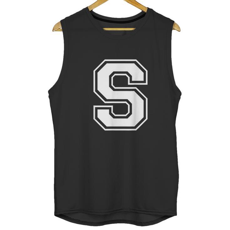 Letter S Capital Alphabet College Varsity Monogram Club Unisex Tank Top