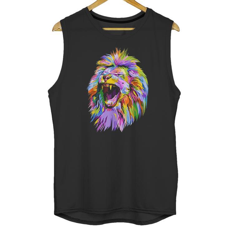 Lion Head Colorful Unisex Tank Top