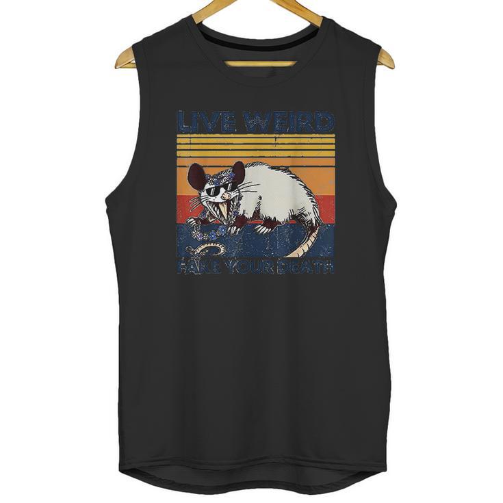 Live Weird Fake Your Death Opossum Ugly Cats Retro Vintage Unisex Tank Top