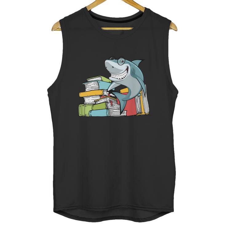 I Love Books Chibi Anime Shark Shirts Book Lover Unisex Tank Top