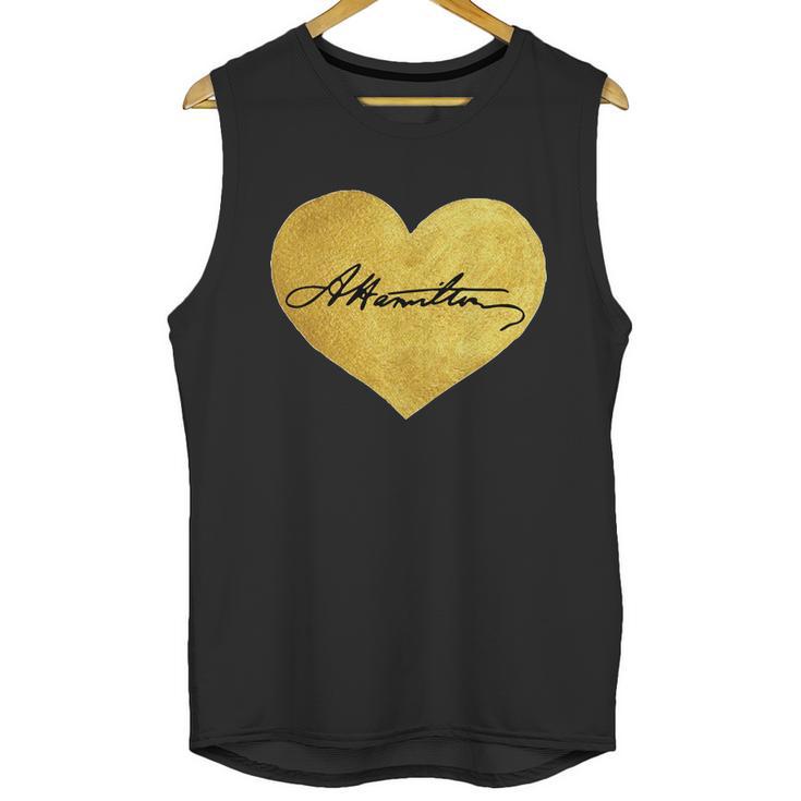 Love A Hamilton Golden Signature Heart Unisex Tank Top