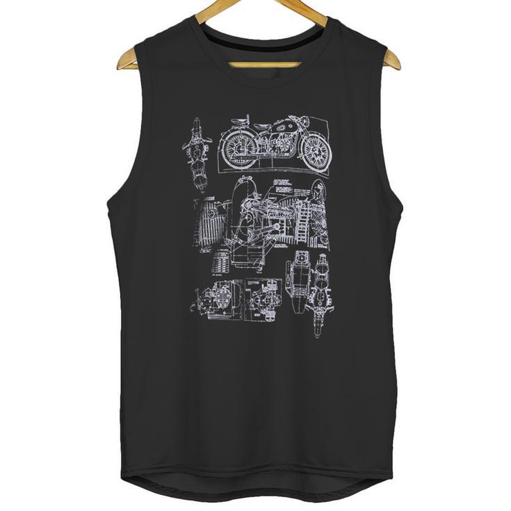 M-72 Motorcycle Engine Blow Out Diagram Unisex Tank Top