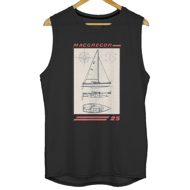 Macgregor 25 Sailboat Line Drawing Graphic Design Printed Casual Daily Basic Unisex Tank Top