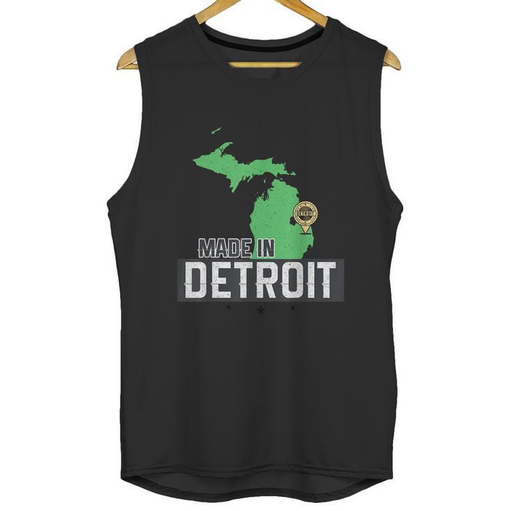 Made In Detroit Michigan State Map Motor City Area  Graphic Design Printed Casual Daily Basic Unisex Tank Top