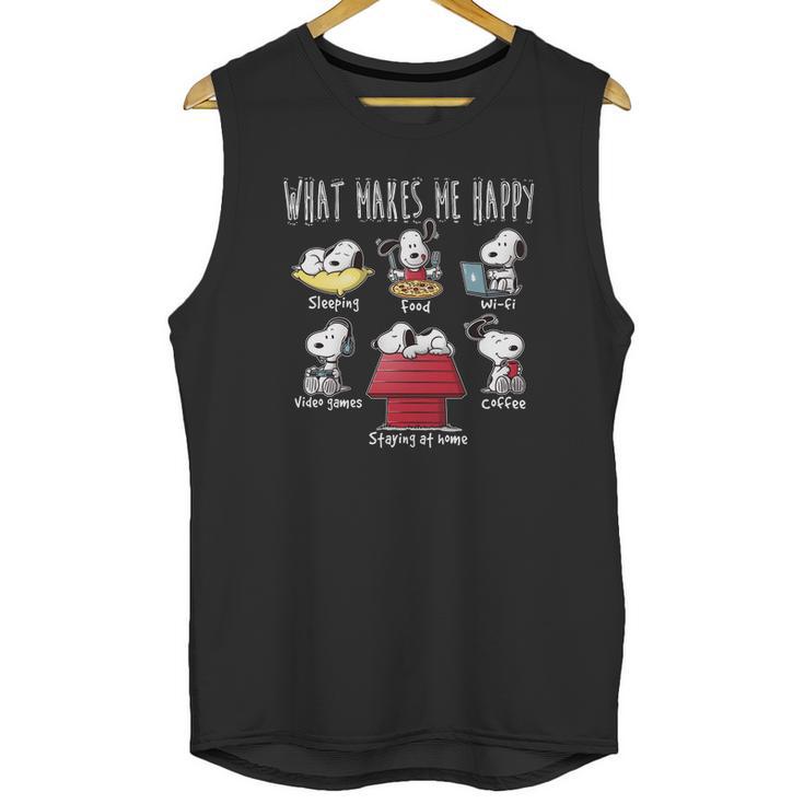 What Makes Snoopy Happy Unisex Tank Top