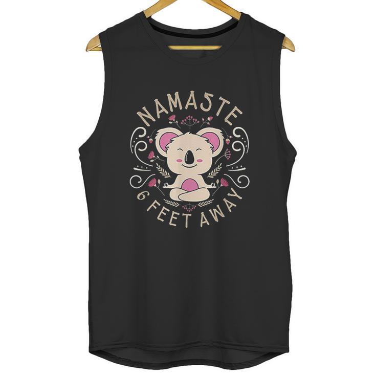 Namaste Stay 6 Feet Away Social Distancing Yoga Design Unisex Tank Top