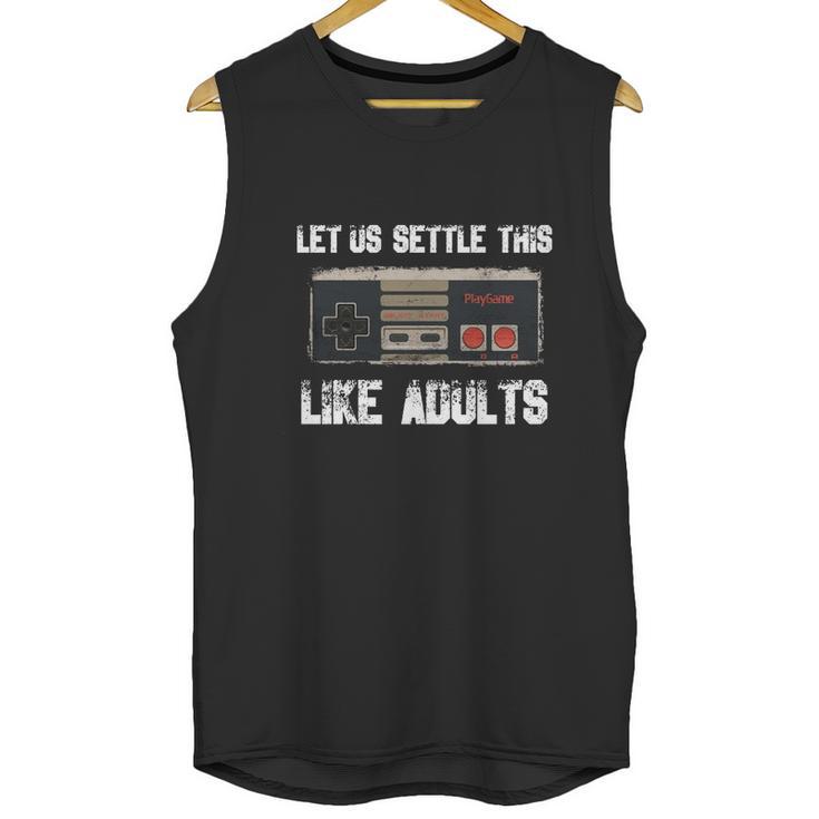 Nintendo Gamer Controller _Quot_Lets Settle This Like Adults_Quot_ T-Shirt Unisex Tank Top