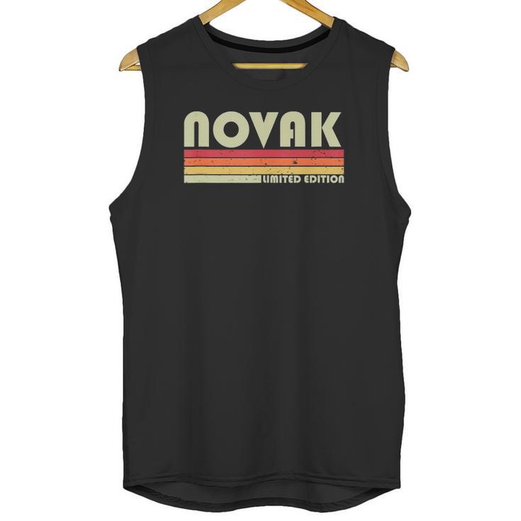 Novak Surname Funny Retro Vintage 80S 90S Reunion Unisex Tank Top