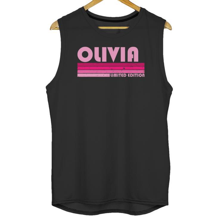 Olivia Name Personalized Retro Vintage 80S 90S Birthday Unisex Tank Top