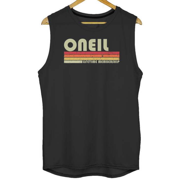 Oneil Surname Funny Retro Vintage 80S 90S Birthday Reunion Unisex Tank Top