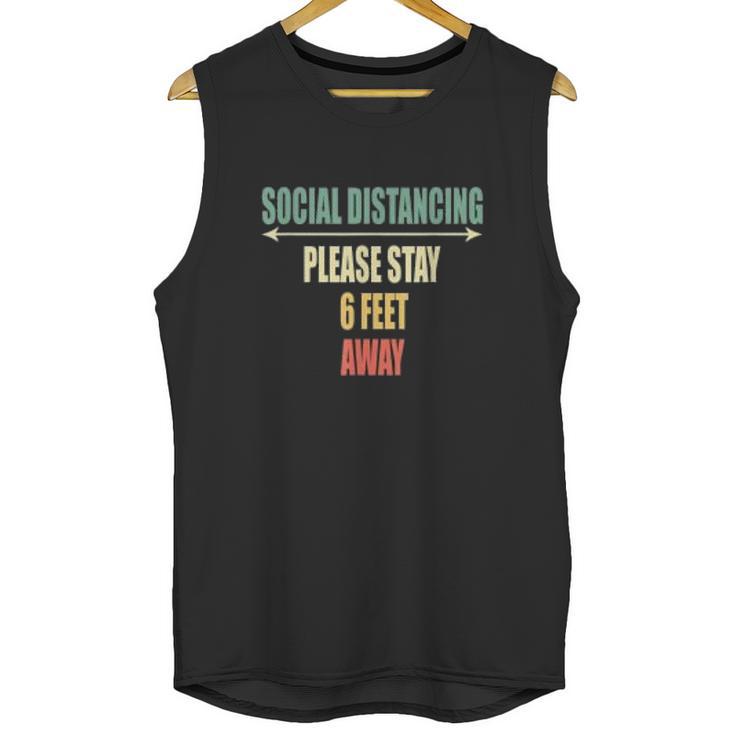 Please Stay 6 Feet Away Front And Back Social Distancing Unisex Tank Top