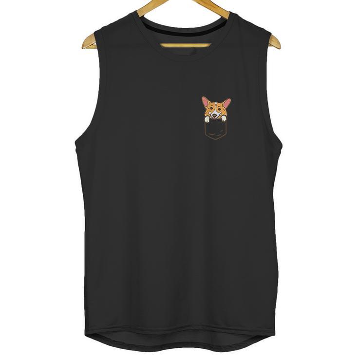 Pocket Welsh Corgi Cute Puppy Face Dog Lover Pet Owner Gift Unisex Tank Top