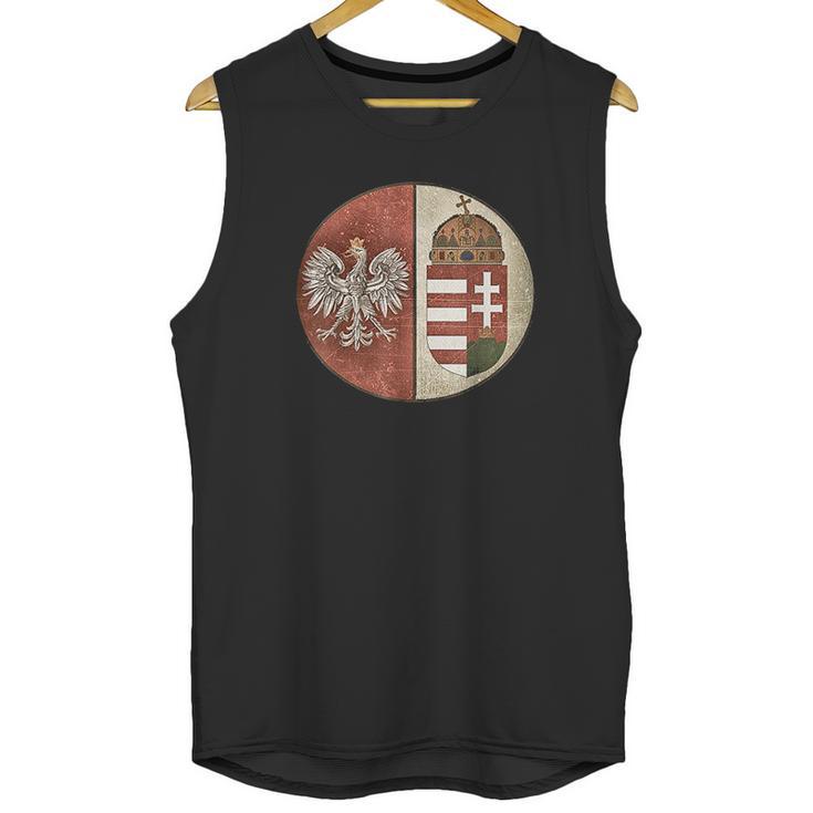 Poland Hungary Heritage Vintage Look Polska Hungarian Unisex Tank Top