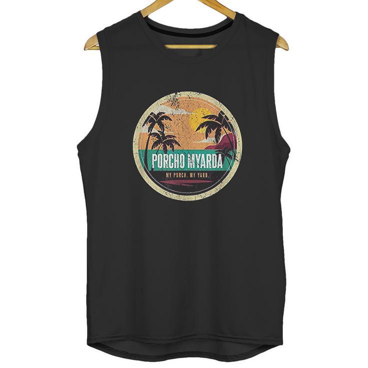 Porcho Myarda Funny Staycation Distressed  Quarantine Unisex Tank Top