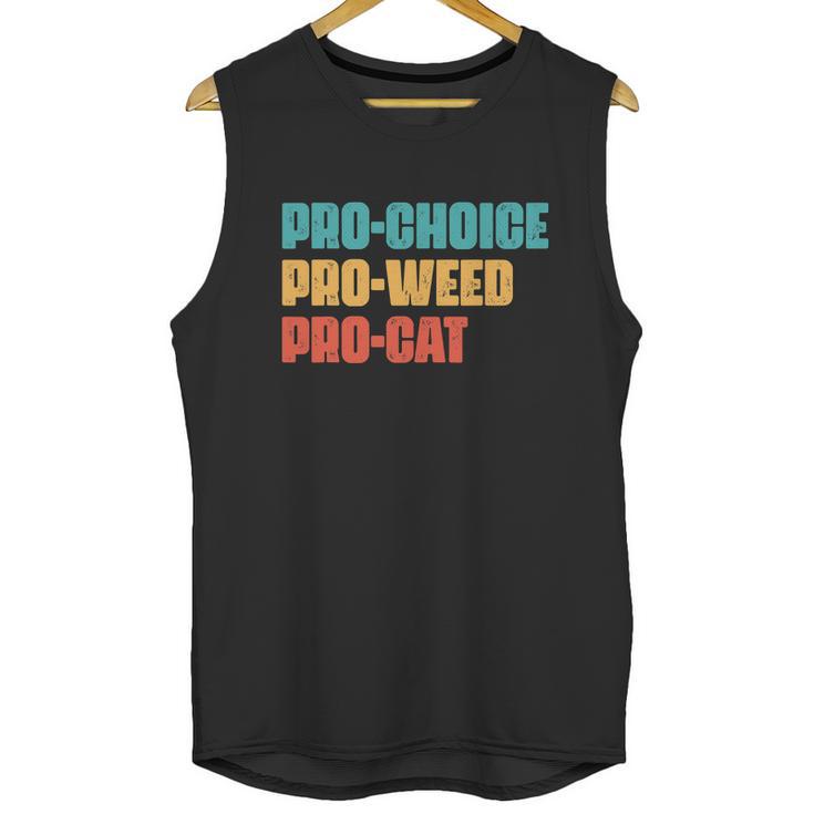 Pro Choice Pro Weed Pro Cat Retro Vintage Unisex Tank Top