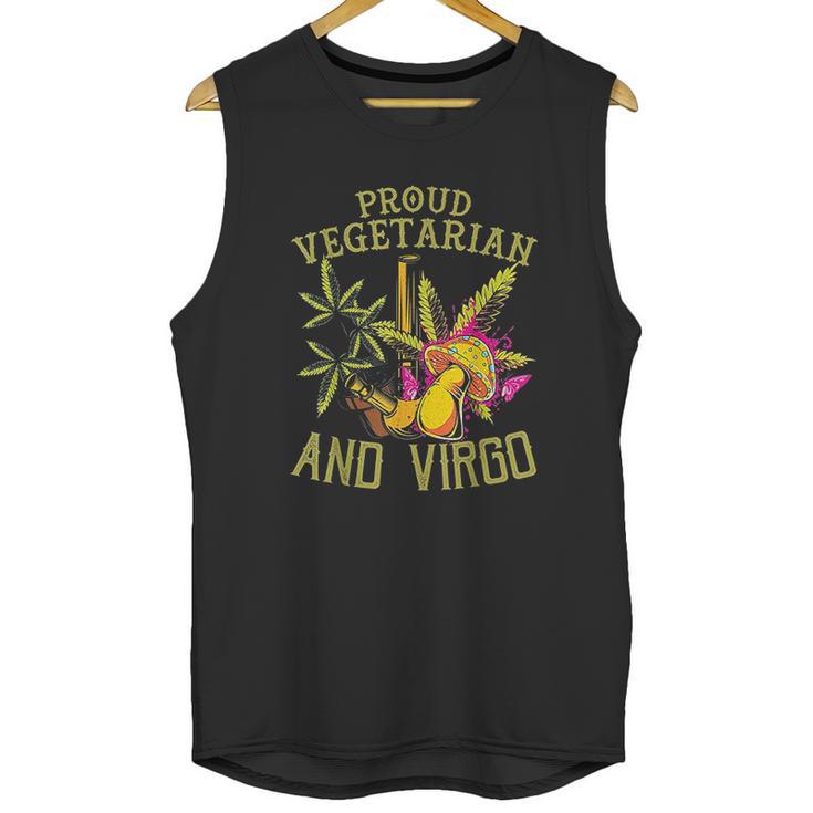 Proud Vegetarian Weed Virgo Vintage 420 Funny Unisex Tank Top